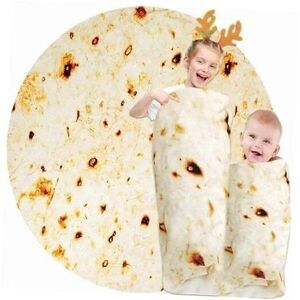 Burrito Tortilla Baby Blanket Swaddle Wrap Soft Fleece 40in Taco Throw Novelty